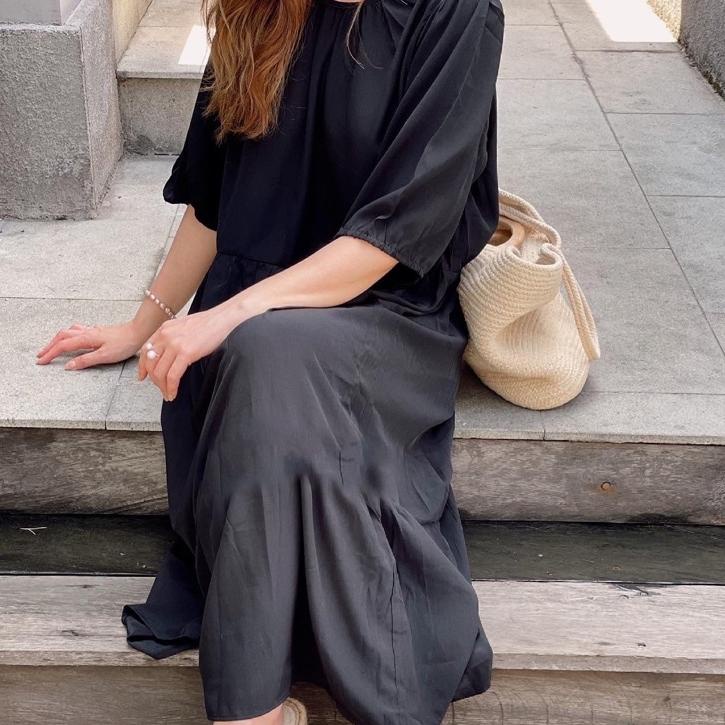 ORI-499|⭐ H&M puffy sleeve maxy dress⭐makassi.