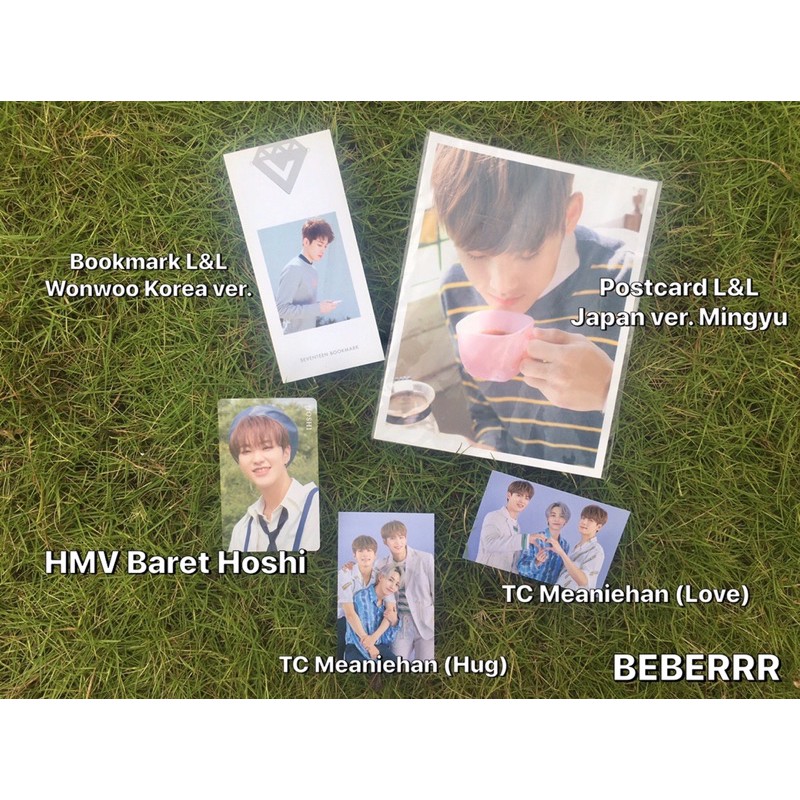 [Ready Stock] Seventeen Official Post card Love & Letter Japan Mingyu, Bookmark L&L Korea ver Wonwoo