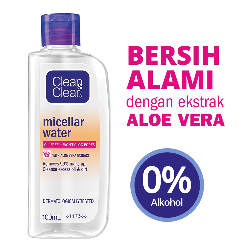 Clean &amp; Clear Micellar Water Pembersih Wajah Penghapus Make Up 100ml