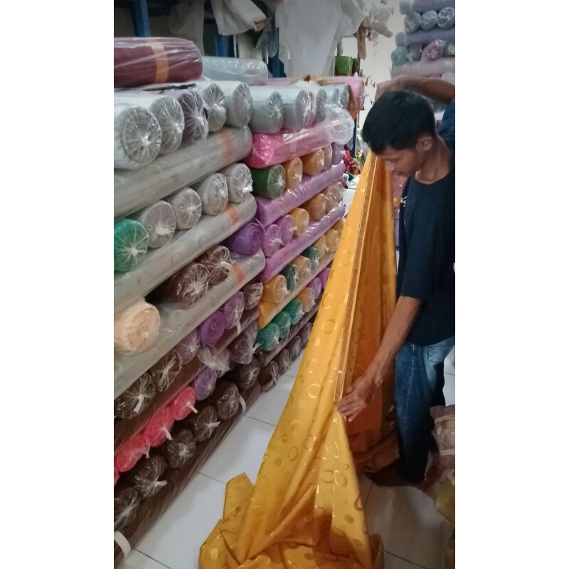 KAIN GORDEN METERAN BONITA BAHAN GORDEN MOTIF POLKADOT HARGA PERMETER