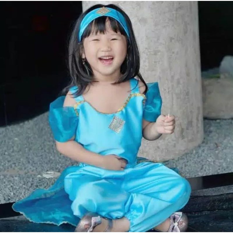 KOSTUM COSTUME JASMIN ALADIN BIRU FROZEN