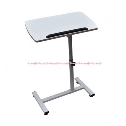 Odi Adjustable Desk Table Meja Laptop Belajar Rumah Sakit Dengan Ketinggian Bisa Disesuaikan Pakai Roda Berputar 360 Derajat Odd White Putihi