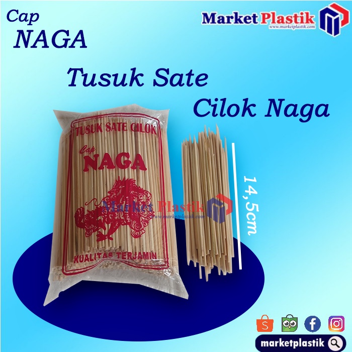 

Tusuk Sate Cilok / Tusuk Baso Cap Naga Bambu