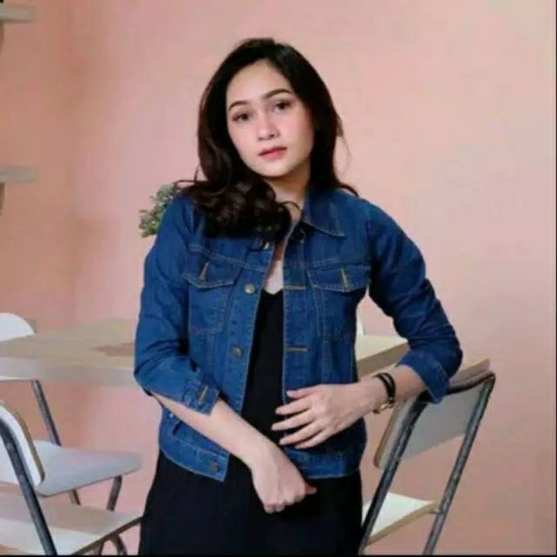 JAKET WANITA JUMBO XXL//JAKET JEANS WANITA JUMBO JAKET JEANS SNOW JUMBO LD 120