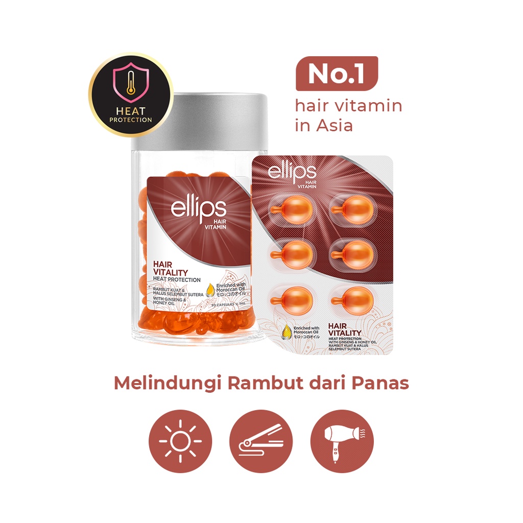 Ellips Hair Vitamin Moroccan Hair Vitality Blister 6 Butir Multipack