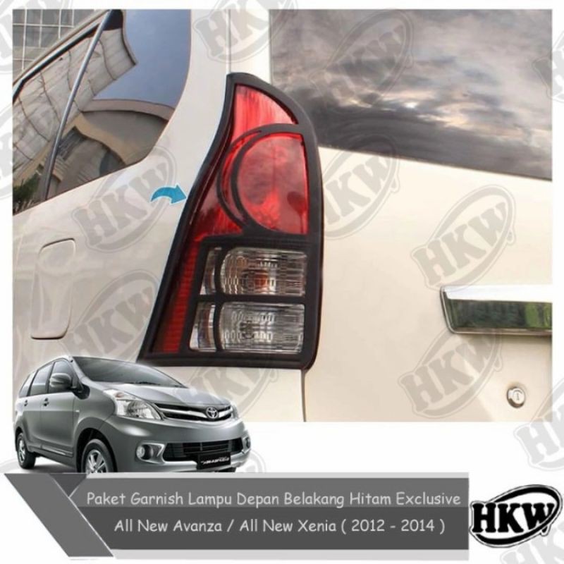 Paket Garnish Lampu Depan Belakang Hitam Exclusive All New Avanza