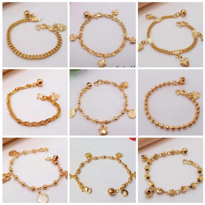 Gelang Anak panjang 12cm dan 13 cm / Bayi Titanium Lapis Emas 24k