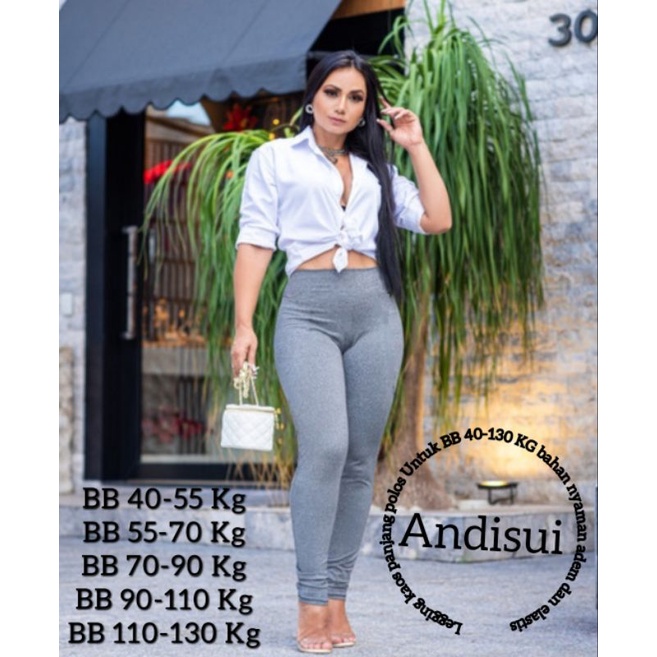 Celana Legging kaos panjang polos  L -XXXXL/4XL BB 40-130kg