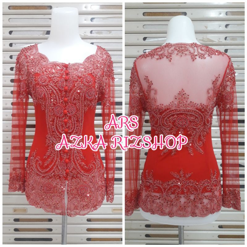 atasan kebaya wisuda merah
