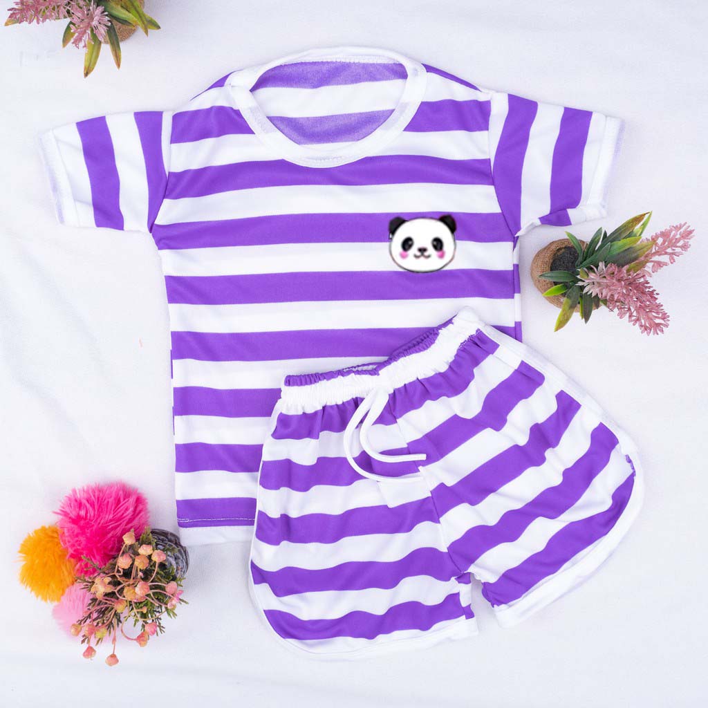 IL  - SETELAN BAJU PLAYSET CUPA CUP ANAK STRIPE PANDA / SETELAN ANAK SALUR / SETELAN UNISEX