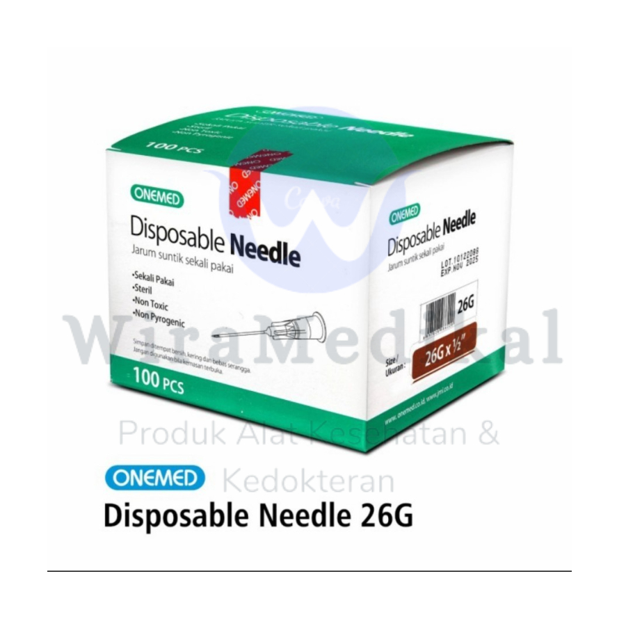 Disposable Needle OneMed 18G 21G 23G 24G 25G 26G 27G 30G Box