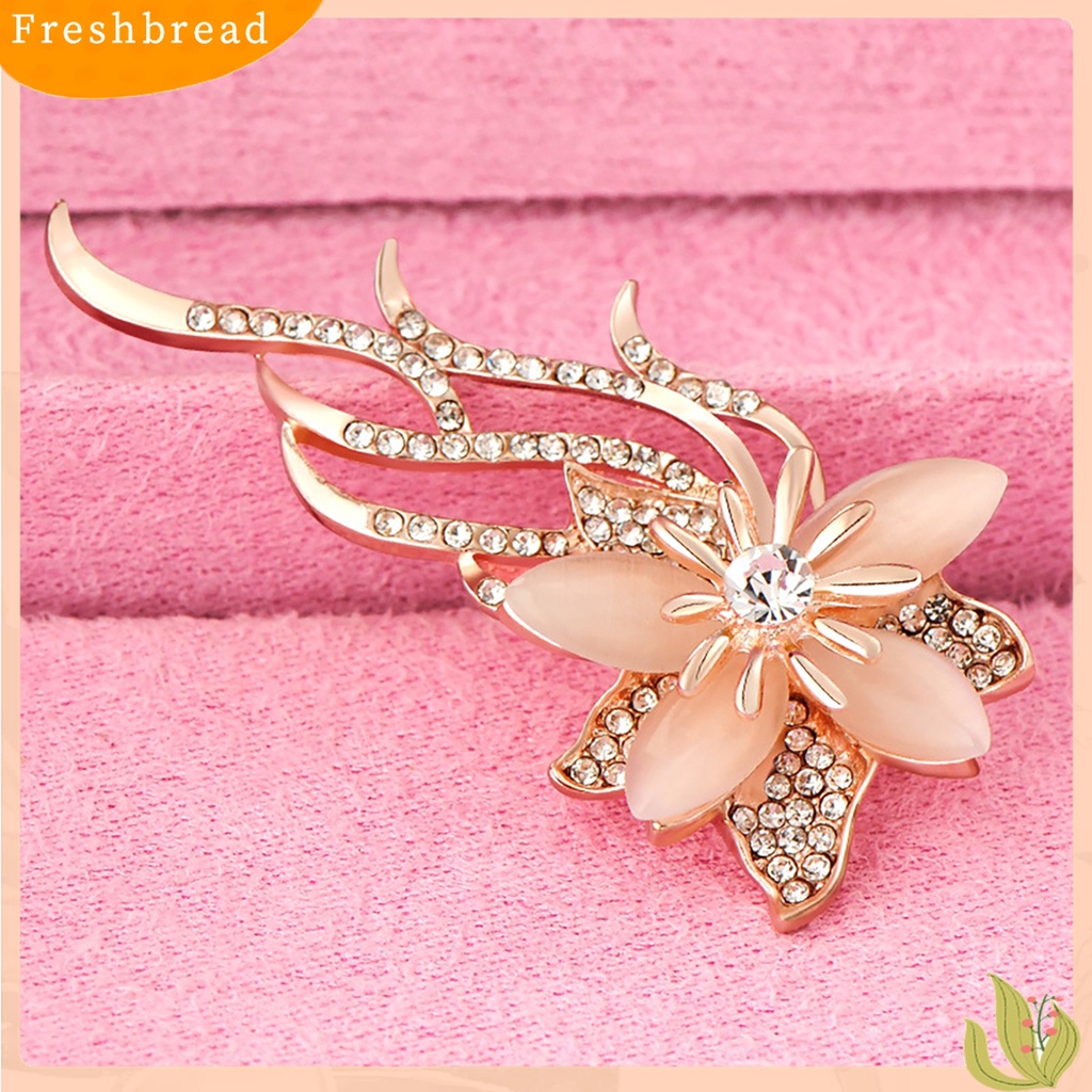 [ TERLARIS]Women Fashion Rhinestone Inlaid Flower Brooch Pin Cardigan Shawl Decor Gift