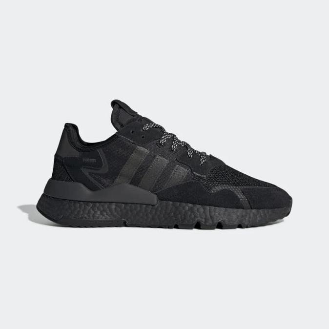Sepatu Sneaker Adidas Nite Jogger Boost All Full Triple Black Original