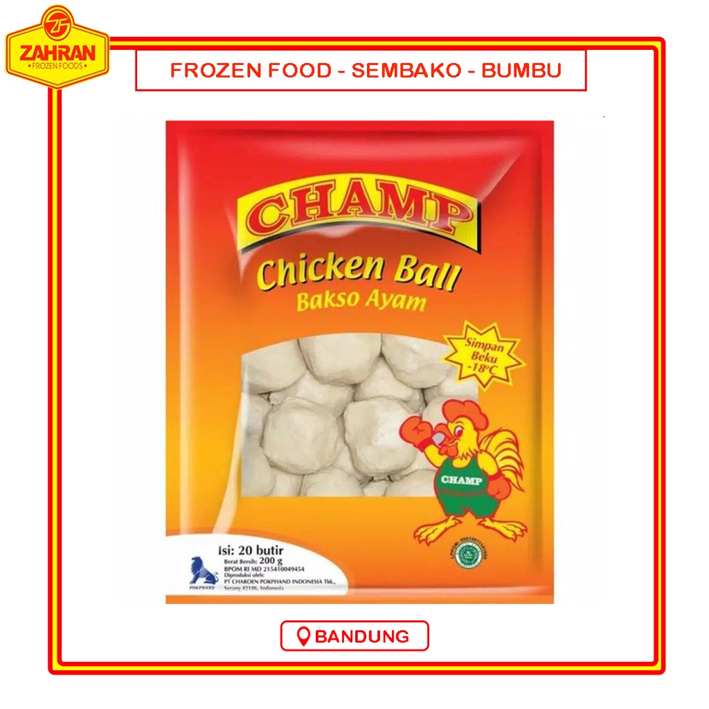 

Champ Chicken Ball 200gr Baso Ayam Bakso Premium Murah Bandung