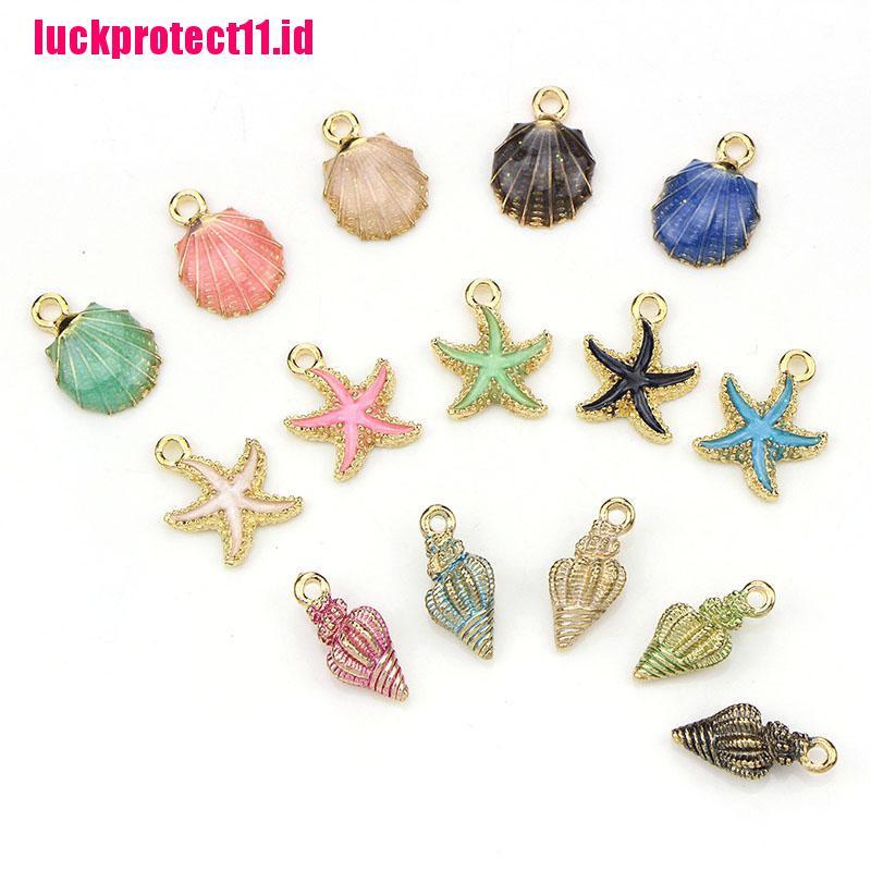 15 Pcs Liontin Enamel Bentuk Bintang Laut Dan Keong Untuk Kerajinan Perhiasan Charms