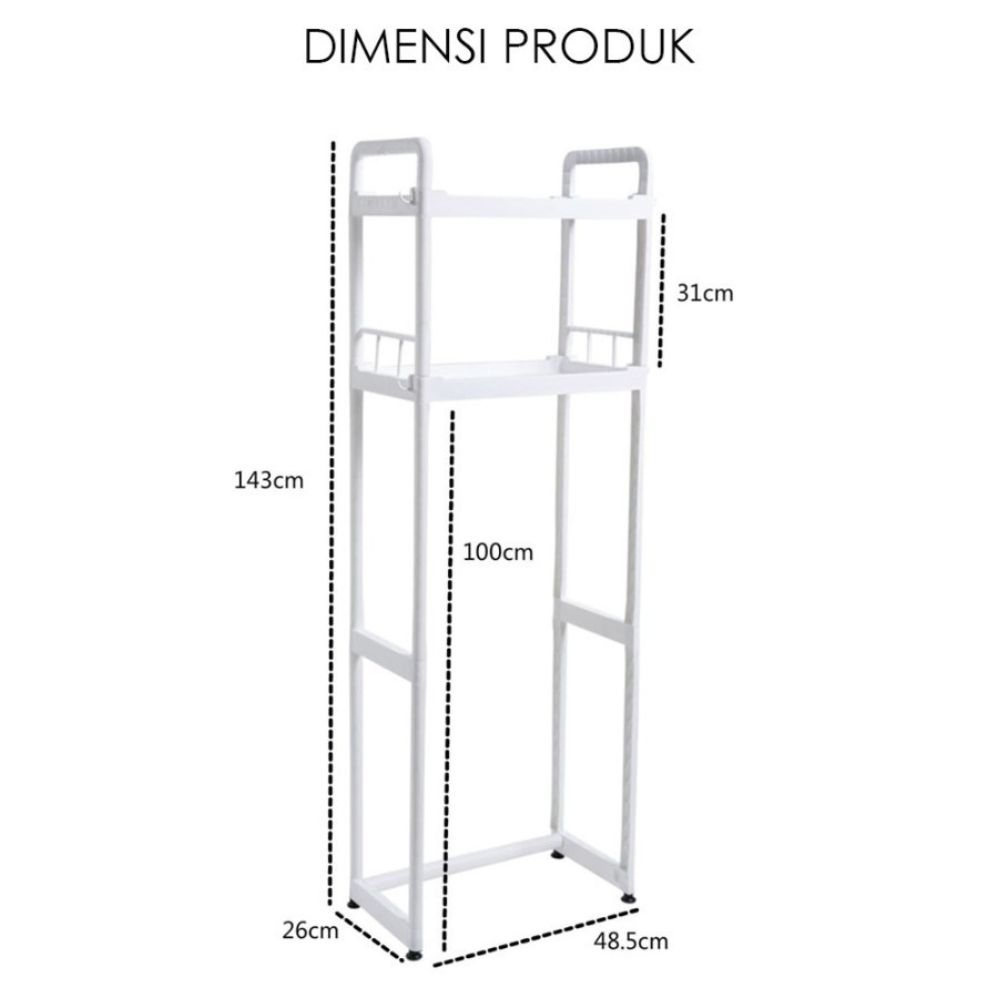 Rak Kamar Mandi 2 Tingkat Serbaguna
