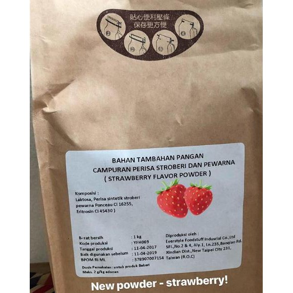 

Diskon Strawberry Flavour Powder 100gr / Perisa bubuk rasa stroberi Diskon
