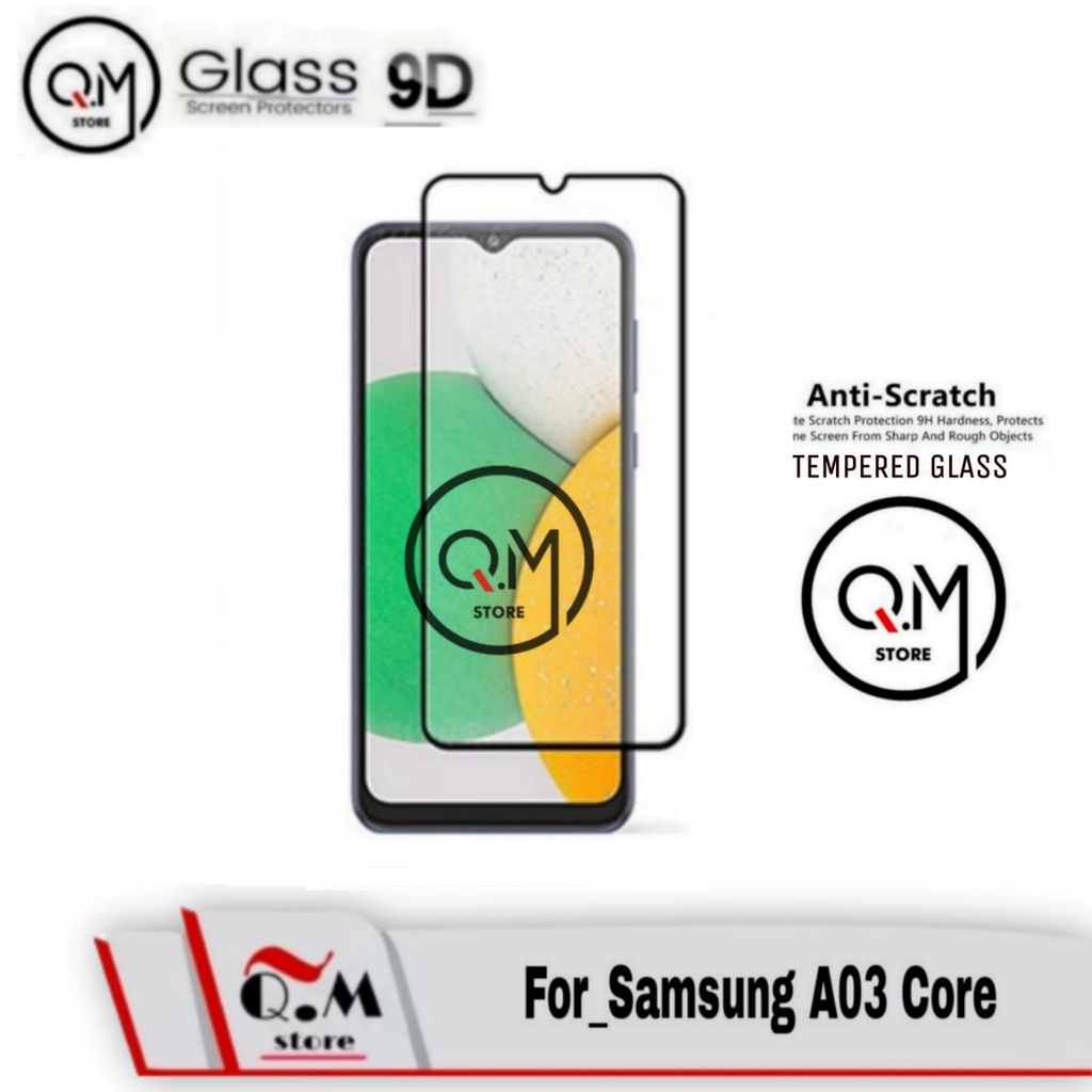 Paket 3 IN1 Tempered Glass Layar Samsung A03 Core Anti Gores Pelindung Layar Free Lensa Camera