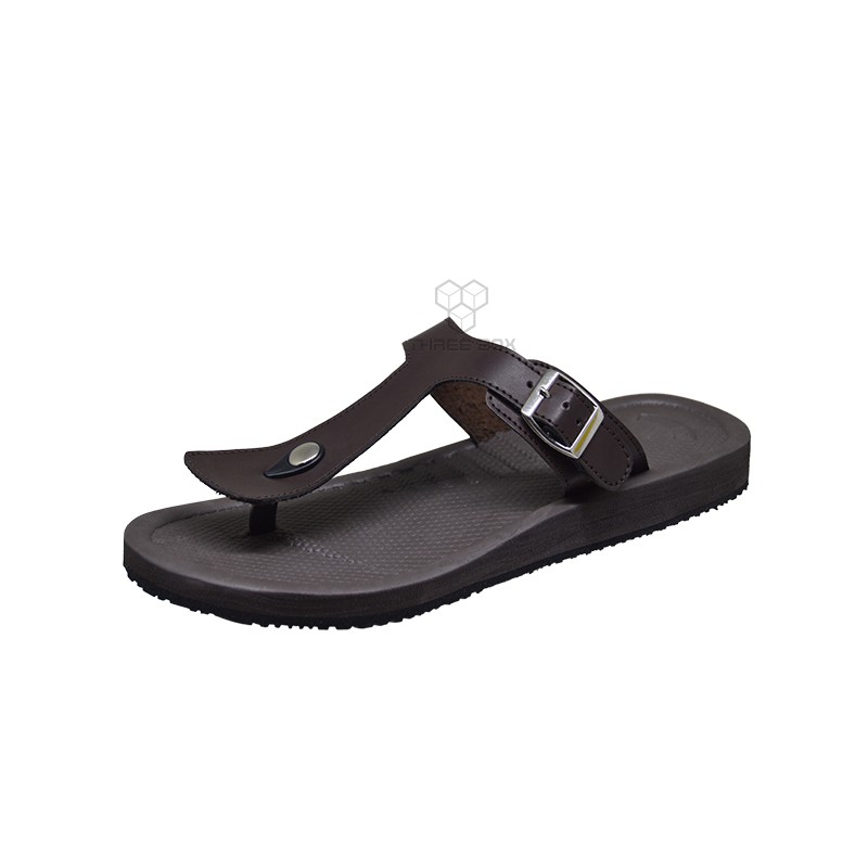 THREE BOX - Sandal Jepit Andromeda Casual Ringan Unisex Brown ORIGINAL