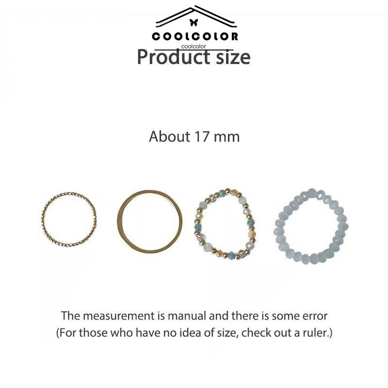 COD❤️4PCS/SET Setelan Cincin Kacang lingkaran biasa warna Wanita Korea Murah Simple Fashion Ring Jewelry Perhiasan Aksesoris Hadiah Ulang Tahun