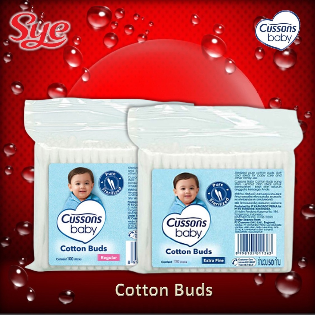 BPOM CUSSONS BABY COTTON BUDS 100 PCS / EXTRA FINE &amp; REGULAR / CUSSONS COTTON BUD / SYE