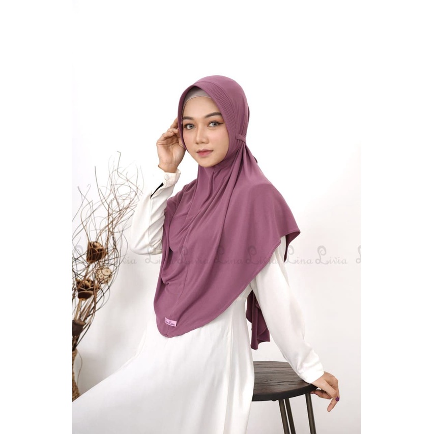 Linalivia HIjab Ayesia Jumbo Tali Instan | Jilbab Tali Jersey Jumbo | Jilbab Syar'i Linalivia | Ayes