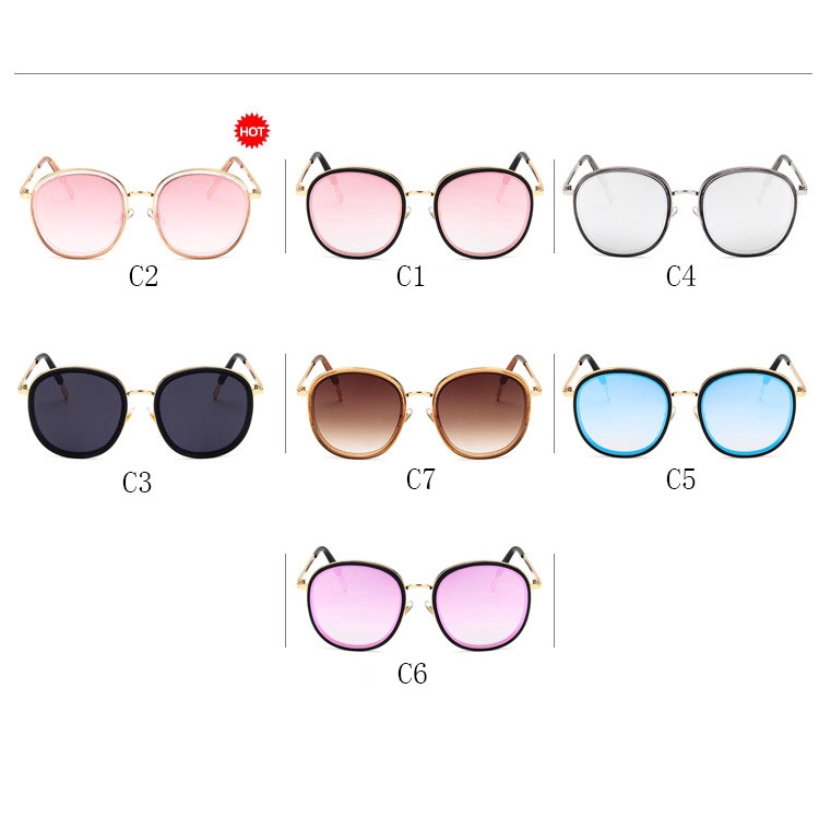 (YUZHU) Ulzzang Retro Putaran Cermin Sunglasses Wanita Korea Klasik Fashion Pria Kacamata Anti UV400