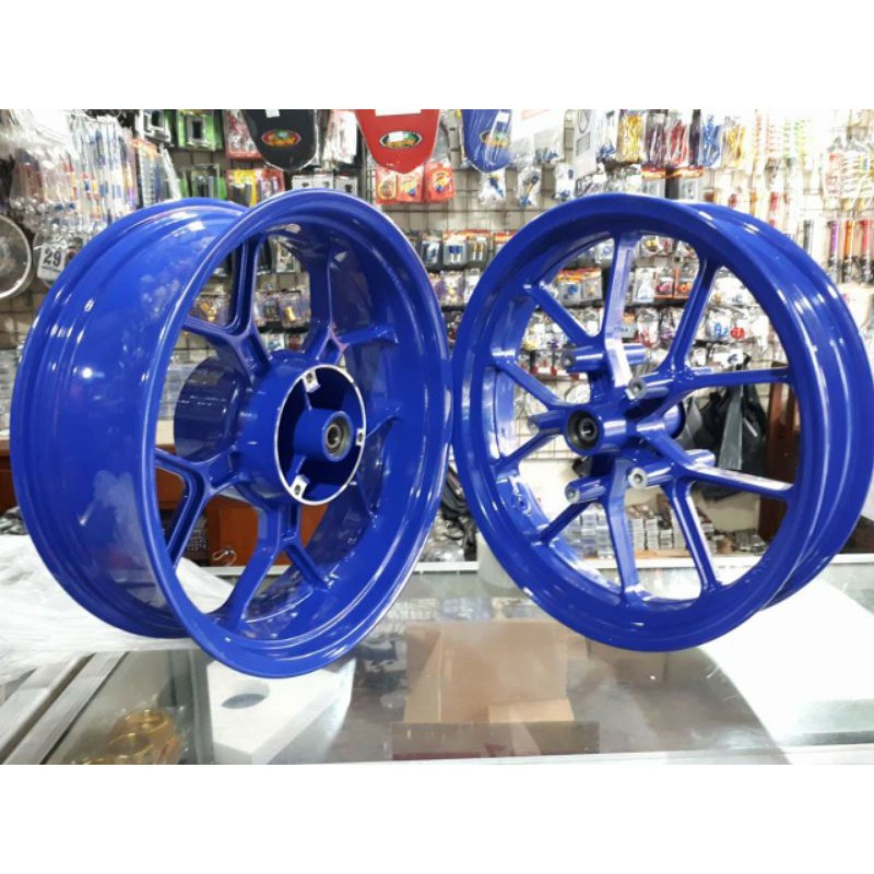 VELG R25 MT25 DOUBLE DISK DEPAN TAPAK LEBAR BIRU GLOSY
