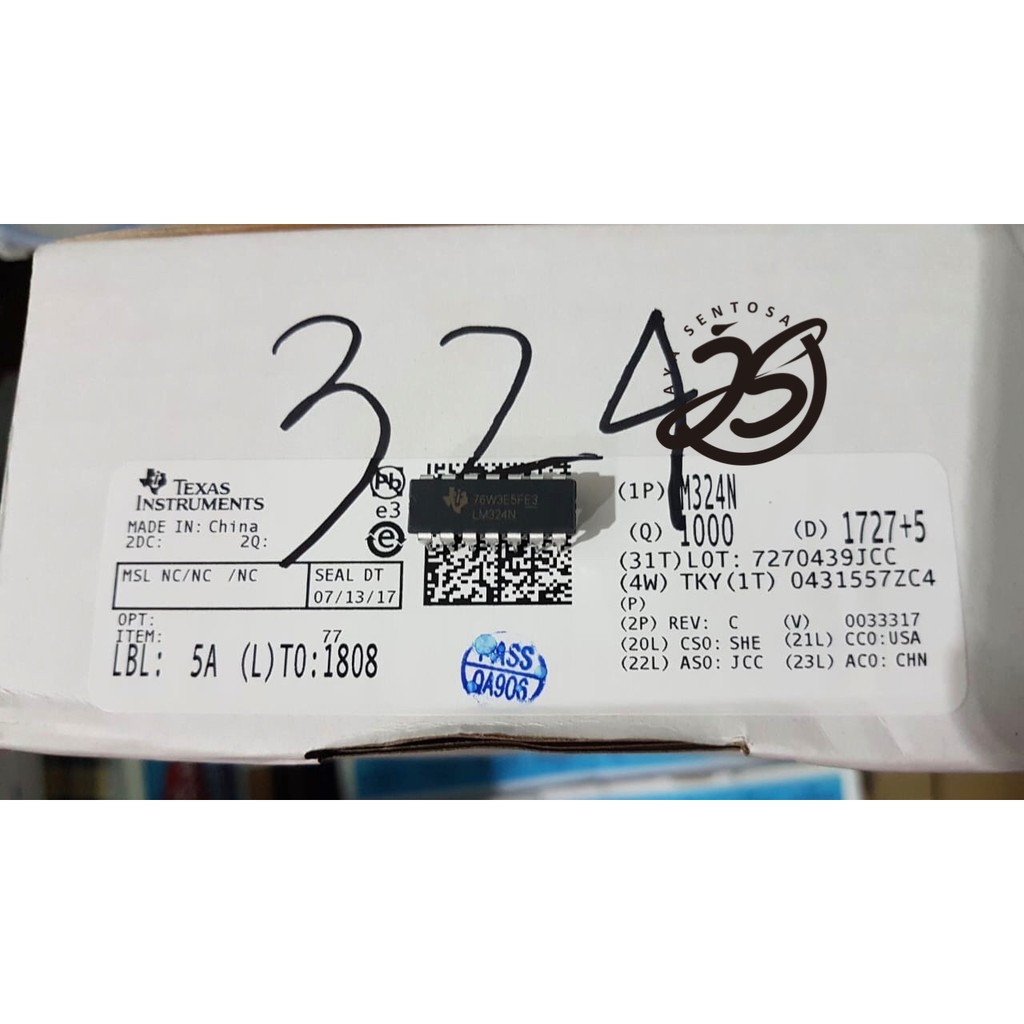 LM324 ASLI ORIGINAL (1 BUAH) IC LM 324 TEXAS ORIGINAL LM324N ORI LM-324 TEXAS