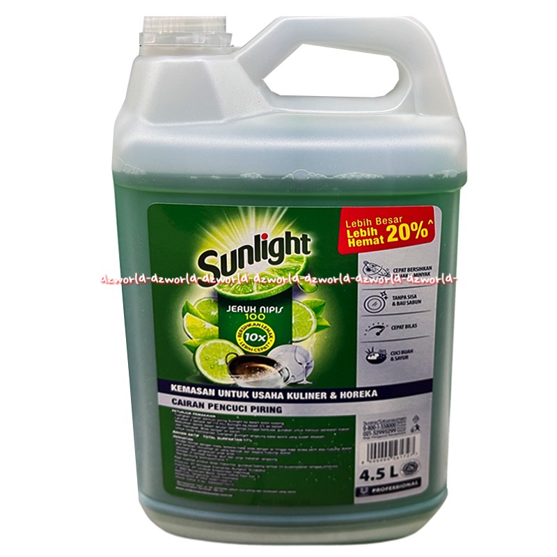 Sunlight Cairan Pencuci Piring 4.5L Kemasan Derigent Jerigen Ukuran Besar