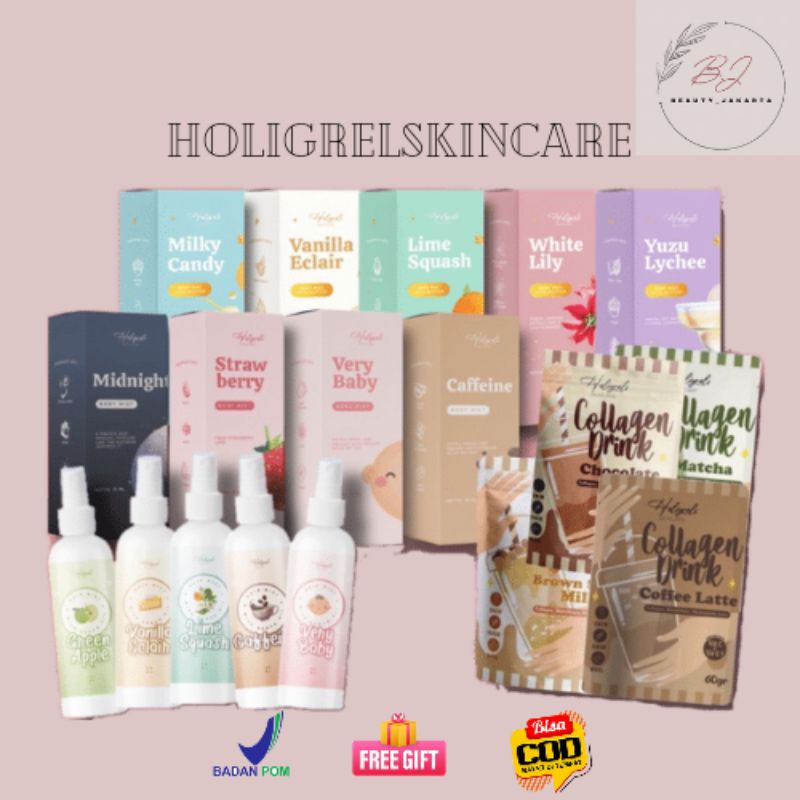 {READY} BODYMIST, HAIRMIST, COLLAGEN, DEOSPRAY, BY HOLIGRELSKINCARE