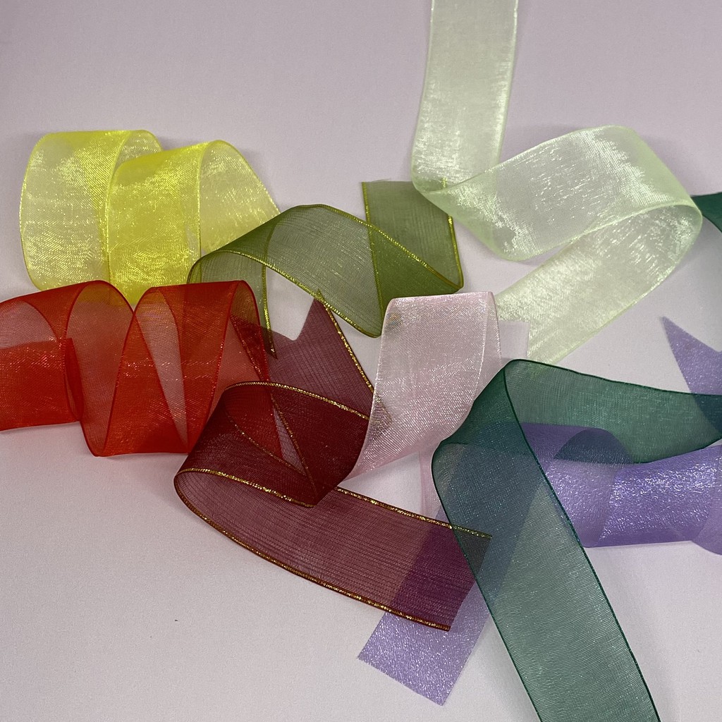 

Pita Organza 2.5 cm 18 m Warna | Pita Dekorasi Kado
