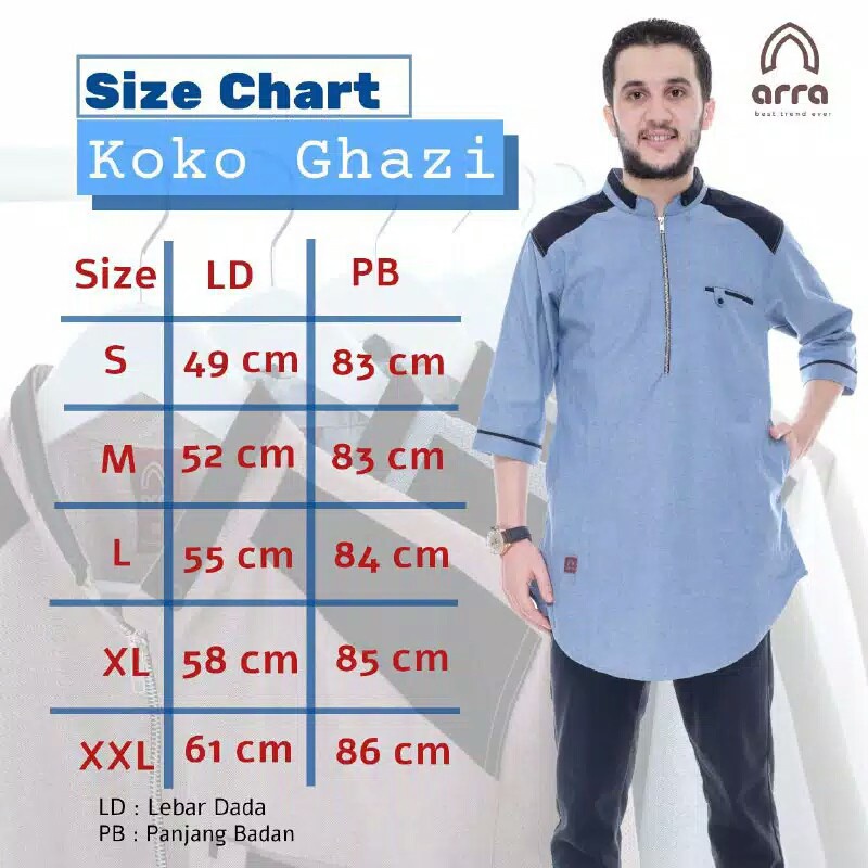 Baju Koko Kurta Pria YU3 Cowok Dewasa Lengan Pendek 3/4 Terbaru Premium Murah Original GHAZI