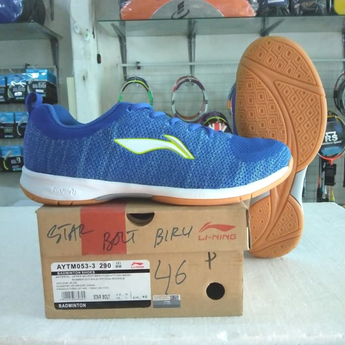 Sepatu Badminton original Li Ning Starbolt Blue size 46