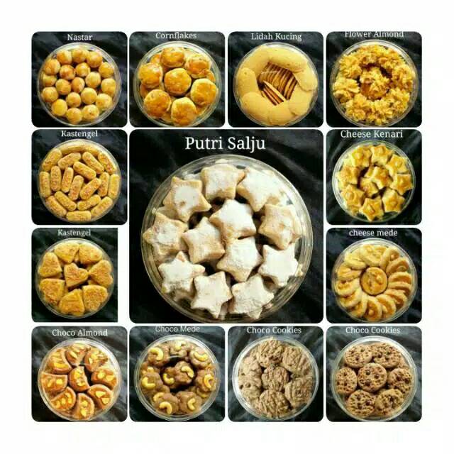 

Kue Kering Nastar / Kastengel / Lidah Kucing / Flower / Choco Almond / Putri Salju