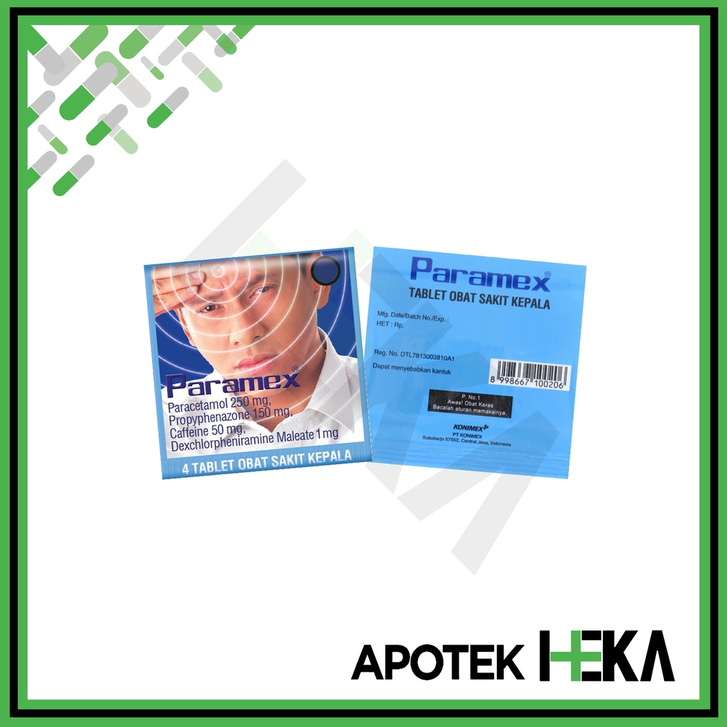 Paramex Tablet Obat Sakit Kepala Paracetamol Strip isi 4 Tablet (SEMARANG)