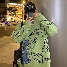 Sweater street look jisoo bp dino unisex oversized sweater