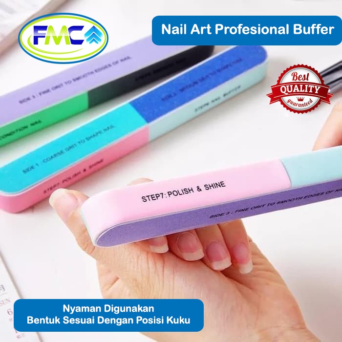 Kikir Kuku Menicure Pedicure Nail Buffer Brush Polish Amplas Block 7 Sisi Perawatan Tangan Kaki Alat Kecantikan