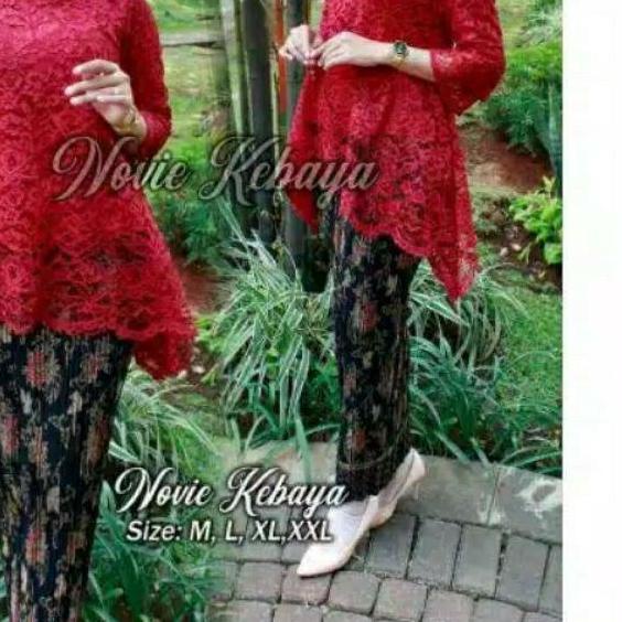 REAL PICT SETELAN KEBAYA RINJANI JUMBO LD 130 + ROK  KEBAYA WISUDA