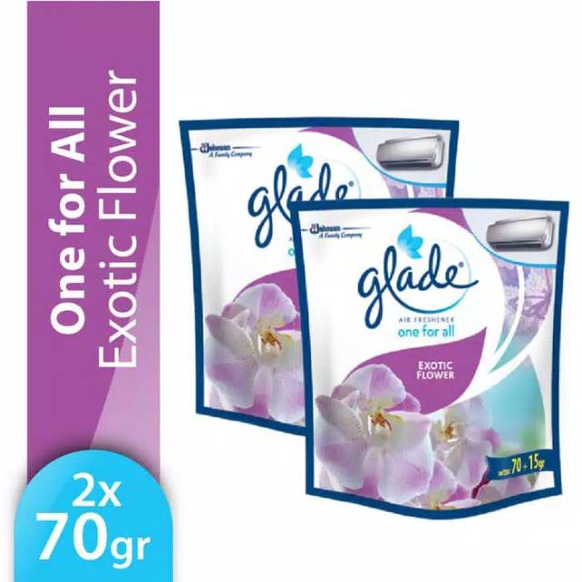 Glade Air Freshener One For All Aroma Terapi Exotic Flowers/ Peony&bery Blis/sweet Apple<br /><br />70g [2pcs]