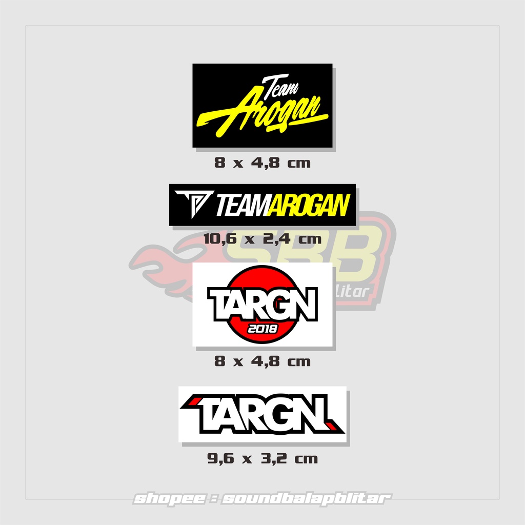 Stiker Team Arogan TARGN Stiker Racing Motor Herex