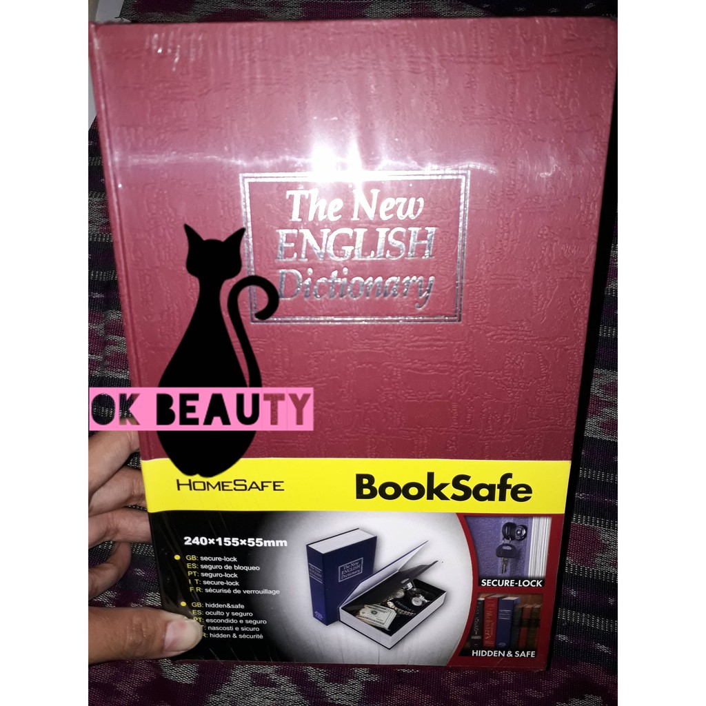 BRANKAS KAMUS MINI KOTAK PENYIMPANAN RAHASIA BUKU UANG EMAS ANTI RAYAP METAL BOOK STORAGE