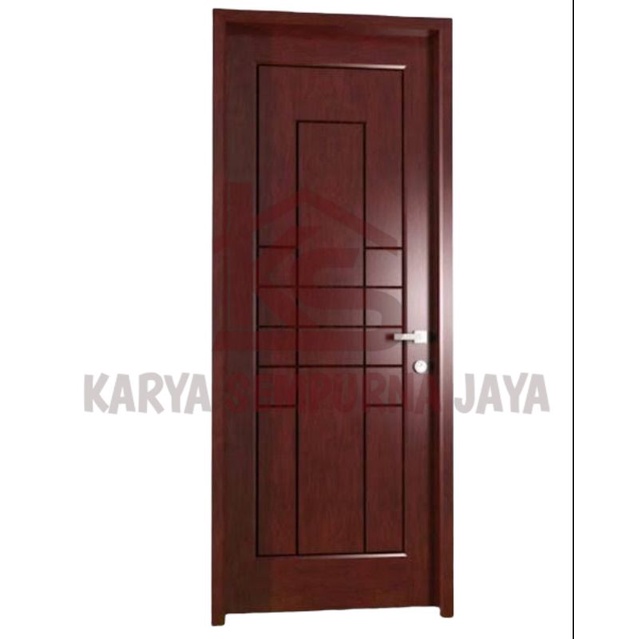 Daun Pintu Berikut Kusen Kayu Jati Putih