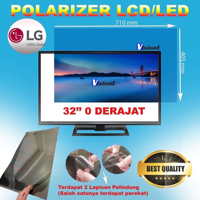 Polarizer 32 Inch LG Bagian Depan 0 Derajat Termurah Terbaru Polaris