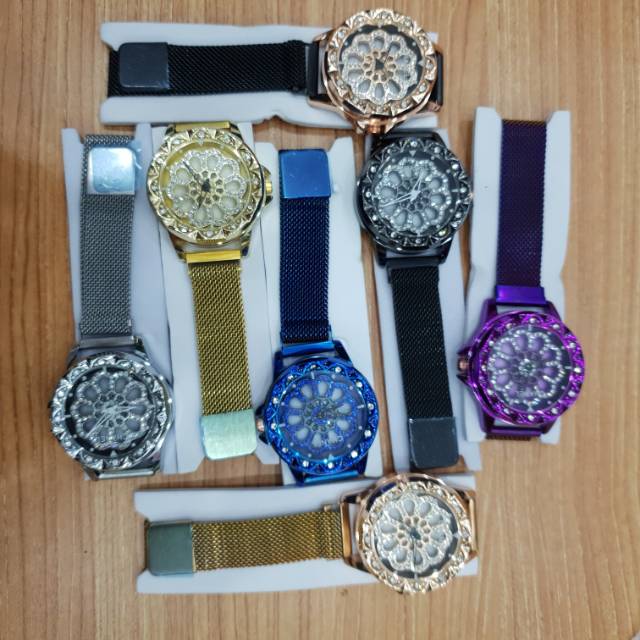 Jam magnet putar spinner bergaransi free box polos