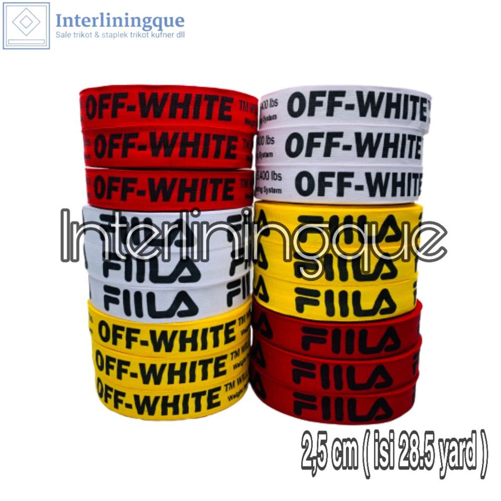 Pita Sablon Lebar 2,5 Cm @28.5Yard Pita Kain Webing Craft Tali Tas Celana Dekorasi Dll