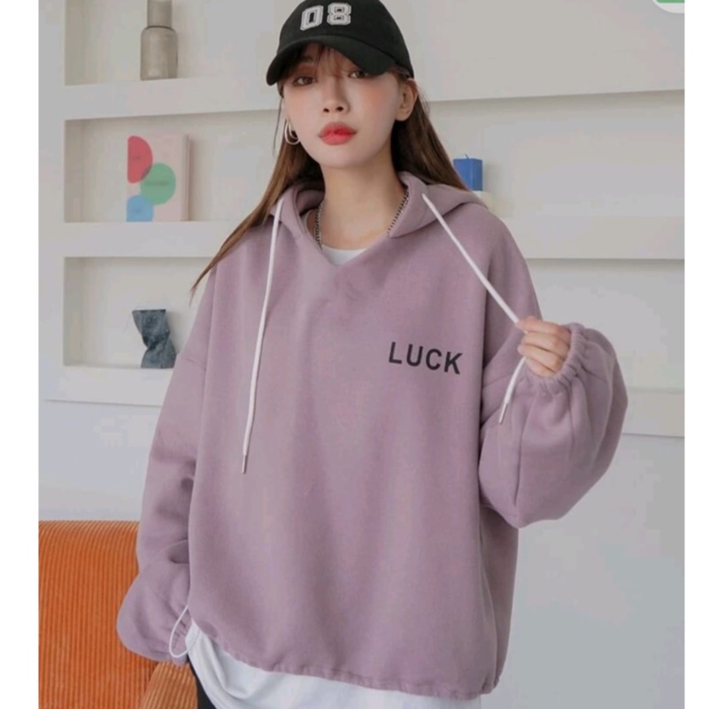 SWEATER WANITA | LUCK HOODIE SWEATER | SWEATER HOODIE WANITA | HOODIE