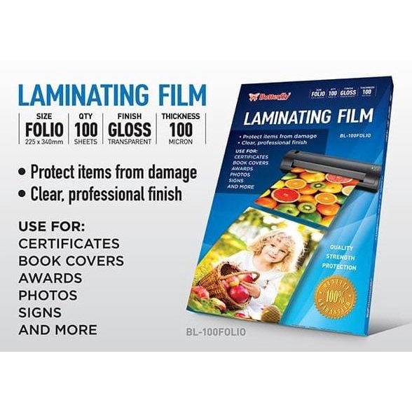 

[ varostore90 ] Plastik Laminating Folio Butterfly - Isi 100 - BL-100
