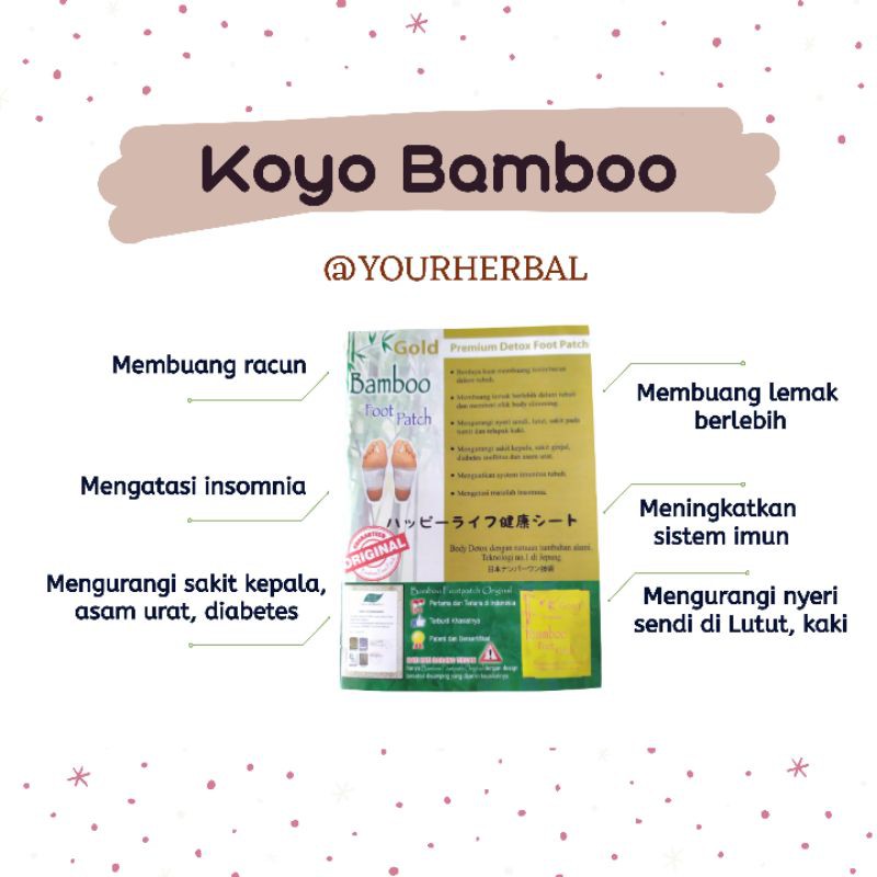 KOYO KAKI UNTUK DETOX RACUN KOYO BAMBOO ORIGINAL KOYO BAMBOO GOLD ORIGINAL - KOYO BAMBOO FOOT PATCH