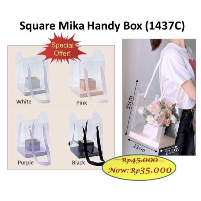 

[COD] Square Mika Handy Box 1437C Bloombox Unik Tas Bunga Mika Dekorasi [COD]